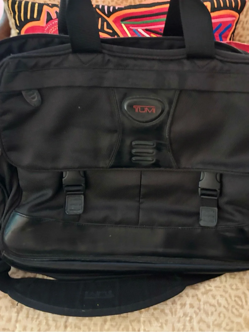 Tumi Black Men's Laptop Briefcase with Front Buckle Detail excellent shape